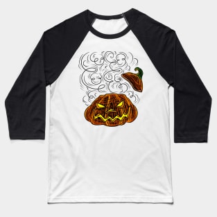 Heavily Shaded Halloween Jack O' Lantern Baseball T-Shirt